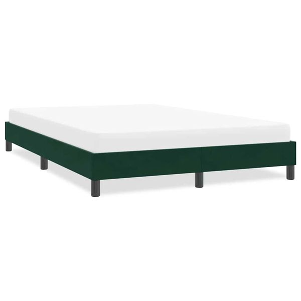 vidaXL Rám postele bez matraca Tmavo zelená 140x210 cm Zamat