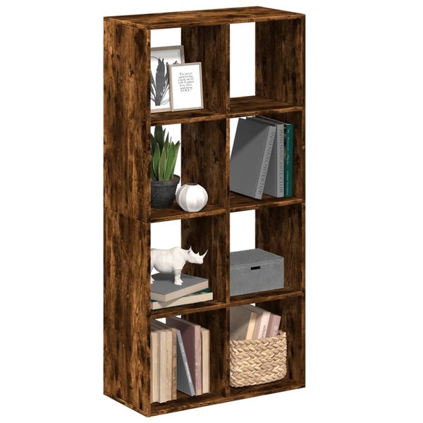 vidaXL Rozdeľovacia knižnica dymový dub 69,5x29x137,5 cm kompoz. drevo