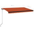 vidaXL Ručne zaťahovacia markíza 400x350 cm oranžová a hnedá
