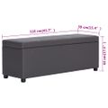vidaXL Lavica s úložným priestorom 116 cm, sivá, umelá koža