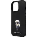 Obal Karl Lagerfeld pre iPhone 14 Pro 6,1" KLHCP14LSMHKNPK čierny HC Silicone Ikonik Metal Pin
