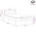 vidaXL Ottoman posteľ s matracom a LED Krémová 120 x 190 cm Látka