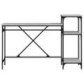 vidaXL Stôl s policami sivá sonoma 135x50x90cm spracované drevo železo