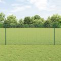 vidaXL Zvarené pletivo s podperami 50 x 1 m PVC potiahnutá oceľ Zelená