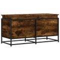 vidaXL Úložný box s vekom dymový dub 100x40x51,5 cm kompozitné drevo