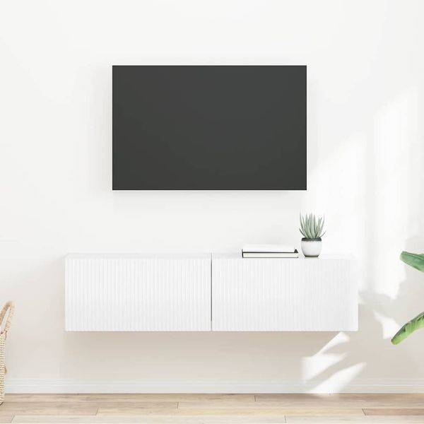 vidaXL TV nástenná skriňa 2 pcs Lesklá biela 60 x 31 x 29,5 cm