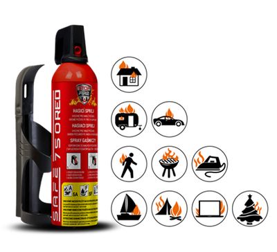 Hasiaci sprej SAFE 750 RED 750ml peny + držiak 75C