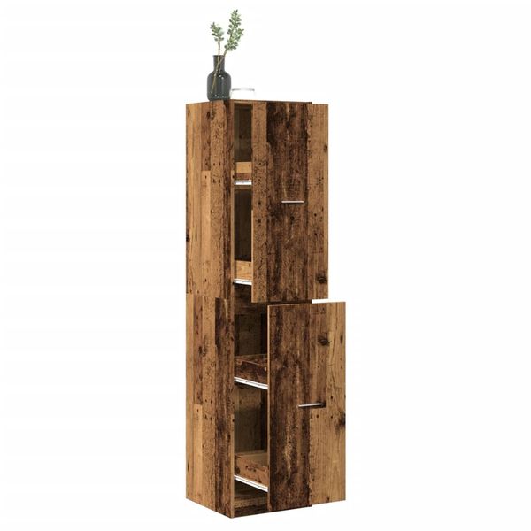 vidaXL Skrinka na lieky staré drevo 40x41x174,5 cm kompozitné drevo