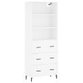 vidaXL Vysoká skrinka biela 69,5x34x180 cm spracované drevo