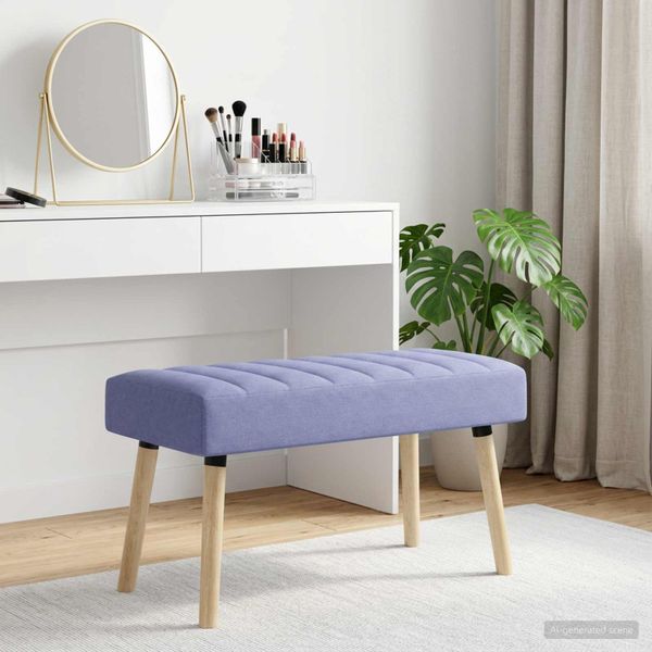 vidaXL Pruhovo prešitá lavica Modrá džínovina 80 x 40 x 46 cm Látka