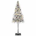vidaXL Vianočný stromček s 300 LED-i Biela 210 cm PE a oceľ