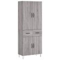 vidaXL Vysoká skrinka sivý dub sonoma 69,5x34x180 cm spracované drevo