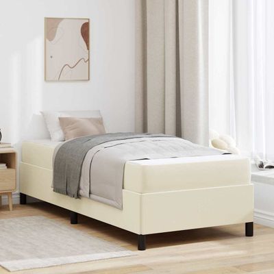 vidaXL Rám postele s matracmi Krémová 90 x 200 cm látka