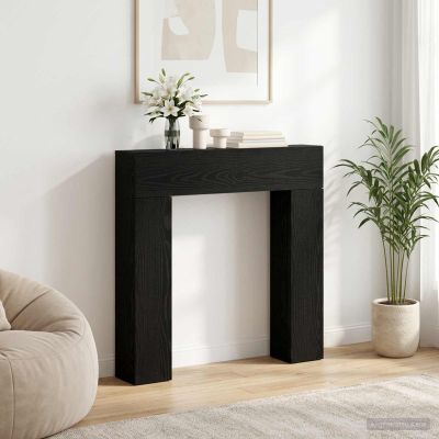 vidaXL Rám krbu Čierny dub 102 x 18 x 100,5 cm Kompozitné drevo