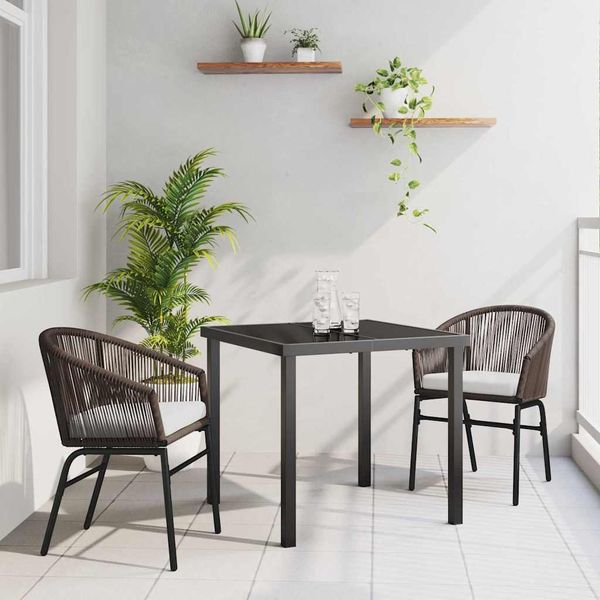 vidaXL Záhradný jedálenský set 3 pcs Hnedá