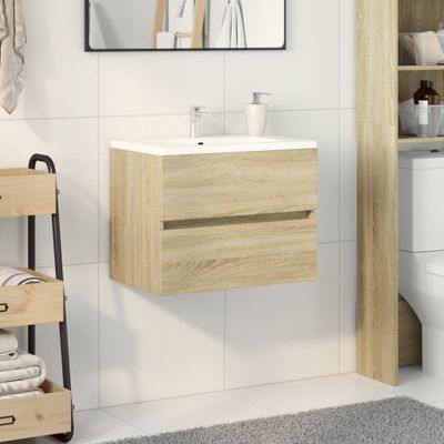 vidaXL Skrinka pod umývadlo, dub sonoma 60x38,5x45cm, kompozitné drevo