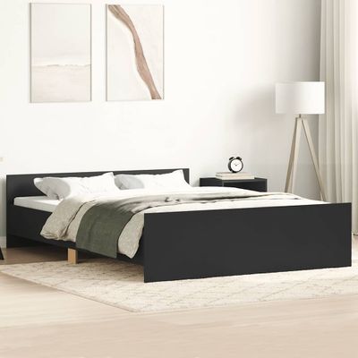 vidaXL Posteľný rám s predným a zadným čelom, čierny 120x200 cm