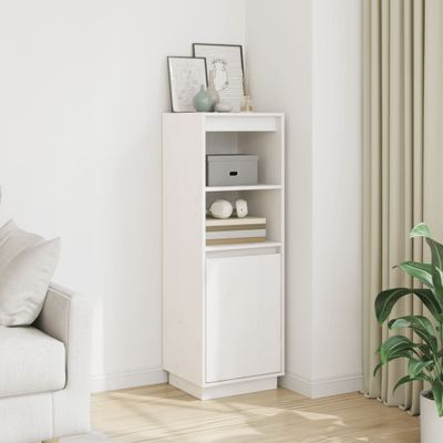 vidaXL Komoda biela 37x34x110 cm masívna borovica