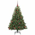 vidaXL Umelý vianočný stromček s 150 LED-i Zelená 150 cm PE a PVC
