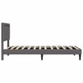 vidaXL Rám postele s LED pásikmi Sivá 90 x 190 cm Umelá koža