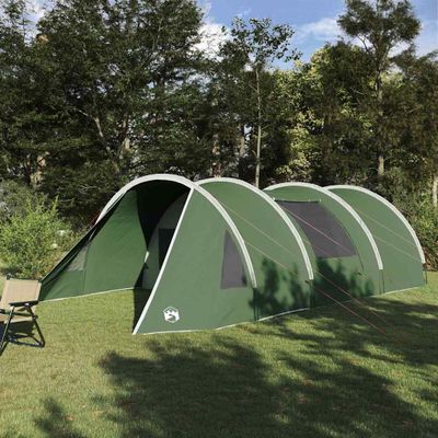 vidaXL Túlový stan pre 5 osôb Zelená a biela 805 x 405 x 211 cm