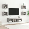 vidaXL 7-dielne TV nástenné skrinky s LED sivé sonoma kompozitné drevo