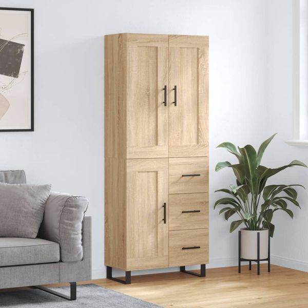 vidaXL Vysoká skrinka dub sonoma 69,5x34x180 cm spracované drevo