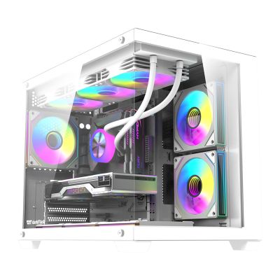 Počítačová skriňa DarkFlash B275 PRO (biela) + 6 ventilátorov