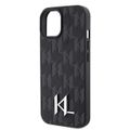Puzdro Karl Lagerfeld pre iPhone 15 6,1" KLHCP15SPKLPKLK čierna HC Hot Stamp Monogram KL kovové logo