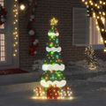 vidaXL 200 LED Viacfarebný 180 cm Kov a trblietavá látka