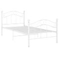 vidaXL Posteľný rám biely kov 90x200 cm