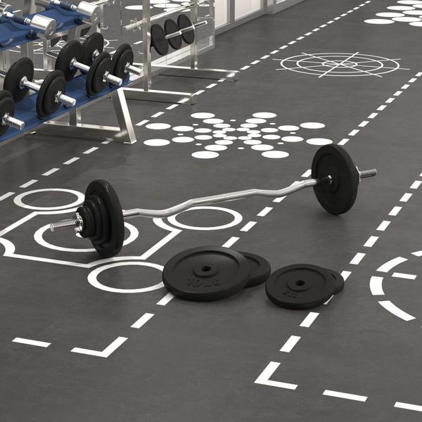 vidaXL Obojručná činka so závažiami 60 kg, liatina a pochrómovaná oceľ