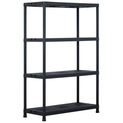 vidaXL Regál s úložnými poličkami čierny 90x40x138 cm plastový 220 kg
