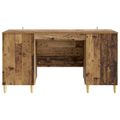 vidaXL Stôl s poličkou Staré drevo 142,5 x 50 x 75 cm Kompozitné drevo