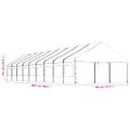 vidaXL Altánok so strechou, biely 20,07x5,88x3,75 m, polyetylén