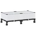vidaXL Záhradný črepník s kolieskami Biela 80 x 40 x 33 cm PP