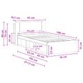 vidaXL Rám postele so skladom Betónovo sivá 75 x 190 cm