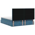 vidaXL Ottoman posteľ s matracom a LED Tmavo modrá 180 x 200 cm Zamat