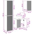vidaXL Sada kúpeľňového nábytku 3 ks Dymový dub 33 x 34,5 x 160 cm