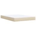 vidaXL Posteľ boxspring s matracom Krémová 140 x 190 cm Látka