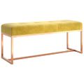 vidaXL Lavička horčicová žltá 110x36x45 cm zamat