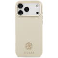 Obal Guess Grained Strass Logo MagSafe pre iPhone 17 Pro Max béžová