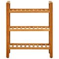 vidaXL Regál na topánky s 3 policami 50x27x60 cm dubový masív