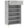 vidaXL Botník betónovo sivý 60x35x105 cm kompozitné drevo