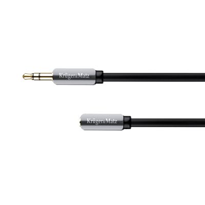 Kábel Jack 3,5 mm konektor/Jack 3,5 mm zdierka 1m KRUGER & MATZ KM0315