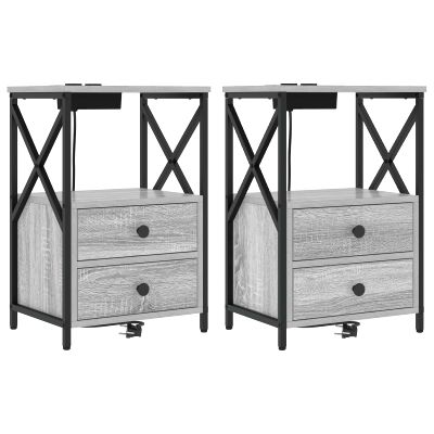 vidaXL Nočný stolík 2 pcs Sivý Sonoma 40 x 31 x 60 cm Kompozitné drevo