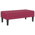 vidaXL lavička s vankúšom Víno červené 113 x 57 x 39 cm Zamat