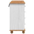 vidaXL Komoda ASKIM Biela 91 x 40 x 79 cm Masívne borovicové drevo