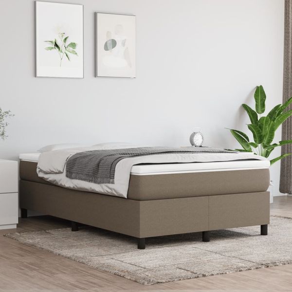 vidaXL Boxspring posteľ s matracom sivohnedý 120x200 cm látka