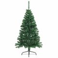 vidaXL Umelý polovičný vianočný stromček+stojan, zelený 120 cm, PVC